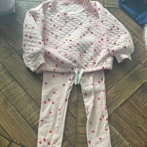 Pink & Red Girls Heart Outfit